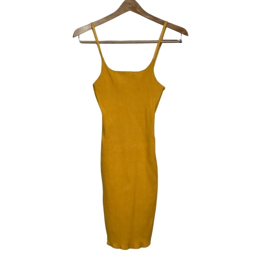 BETTER Be Spaghetti Strap Stretchy Dress Sunflower Gold Yellow Women’s Large.